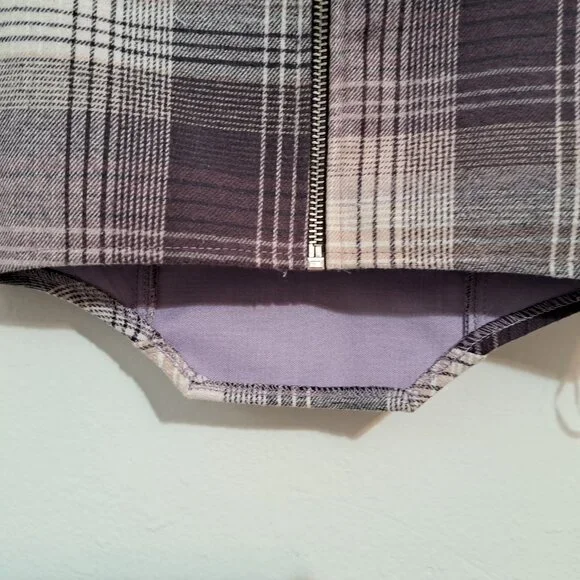 Liberty Love Juniors Corset Crop Top Plaid Purple Sleeveless Size M New with Tag - Picture 7 of 11